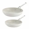 Advanced Hard Anodized stekpanneset 24 & 28 cm, porslinsvit
