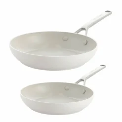 Advanced Hard Anodized stekpanneset 24 & 28 cm, porslinsvit