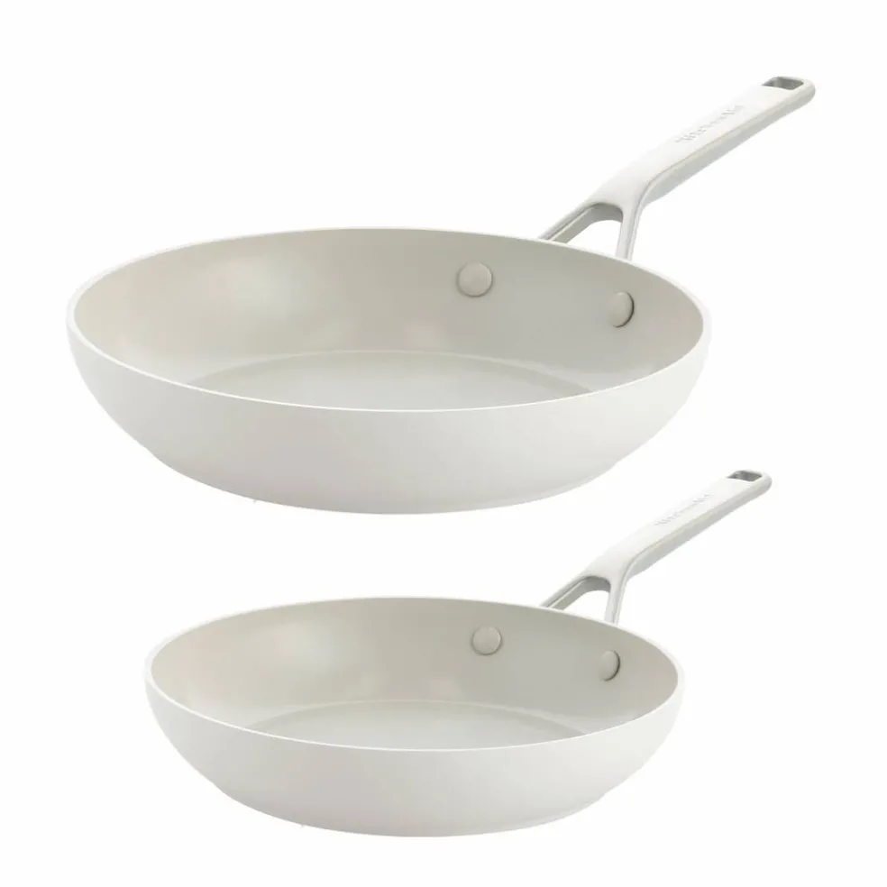 Advanced Hard Anodized stekpanneset 24 & 28 cm, porslinsvit