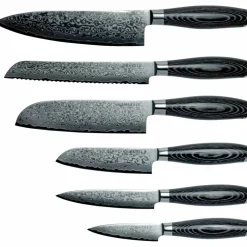 Akio Knivset, 6 knivar, svart
