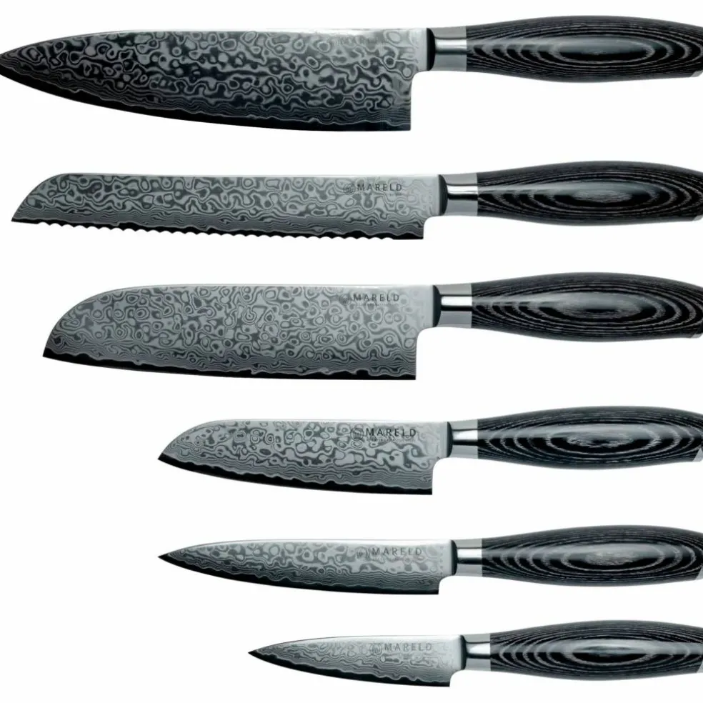Akio Knivset, 6 knivar, svart