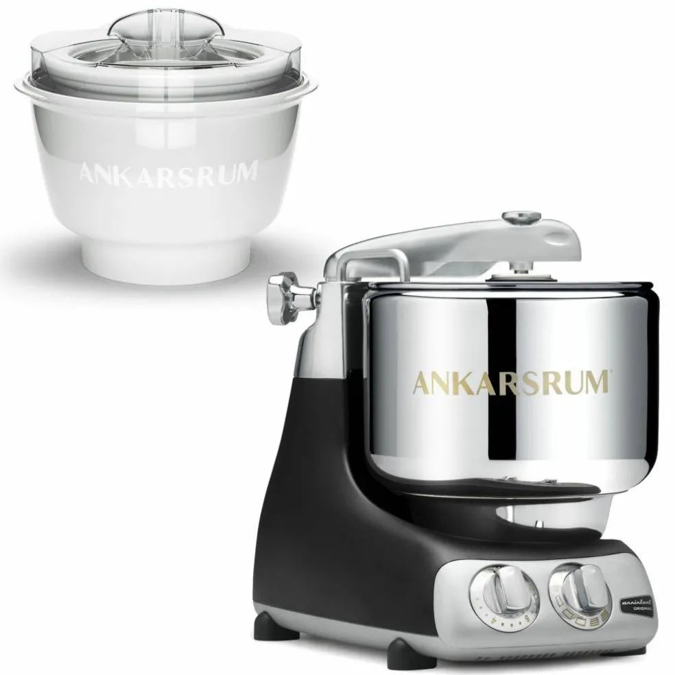 AKM 6230 köksmaskin med glassmaskin, black chrome