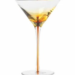 Amber' Munblåst Martiniglas