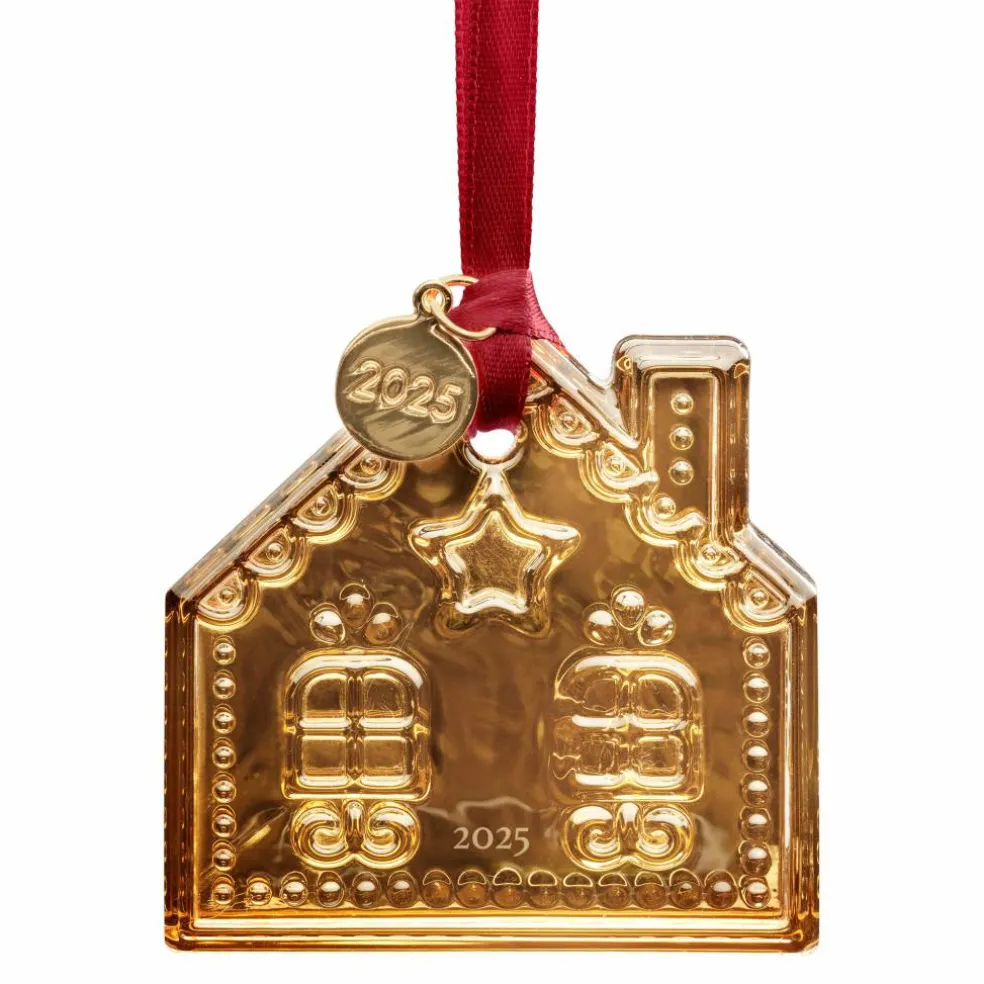 Annual Ornament Pepparkakshus 2025 julgransdekoration, guld