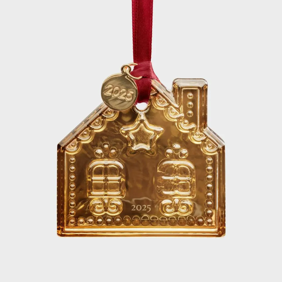 Annual Ornament Pepparkakshus 2025 julgransdekoration, guld