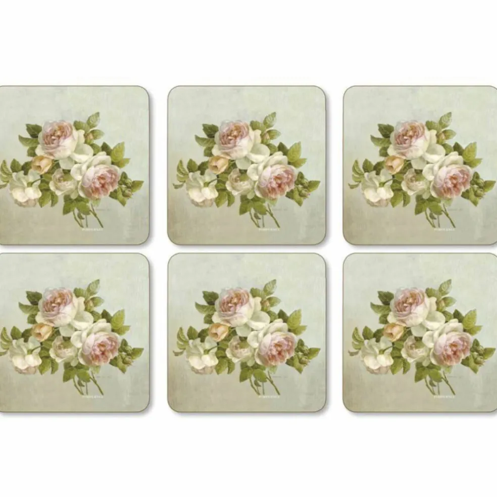 Antique Rose Glasunderlägg 6-pack