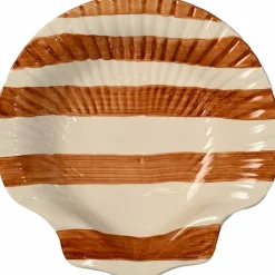 Armona Stripe serveringsfat 23,5 cm, mörkbrun/vit