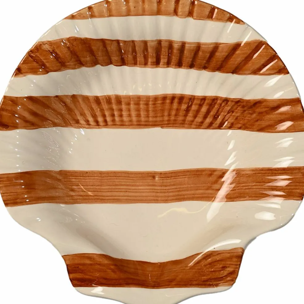 Armona Stripe serveringsfat 23,5 cm, mörkbrun/vit