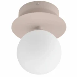 Art Deco IP44 vägglampa/plafond, mud/vit