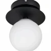 Art Deco IP44 vägglampa/plafond, vit/svart