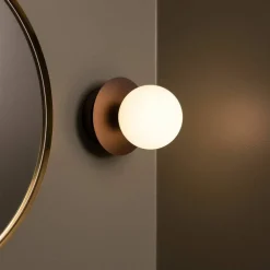 Art Deco vägglampa, bronze/vit