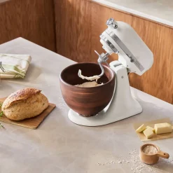 Artisan köksmaskin 4,7 liter med träskål i valnöt, porcelain