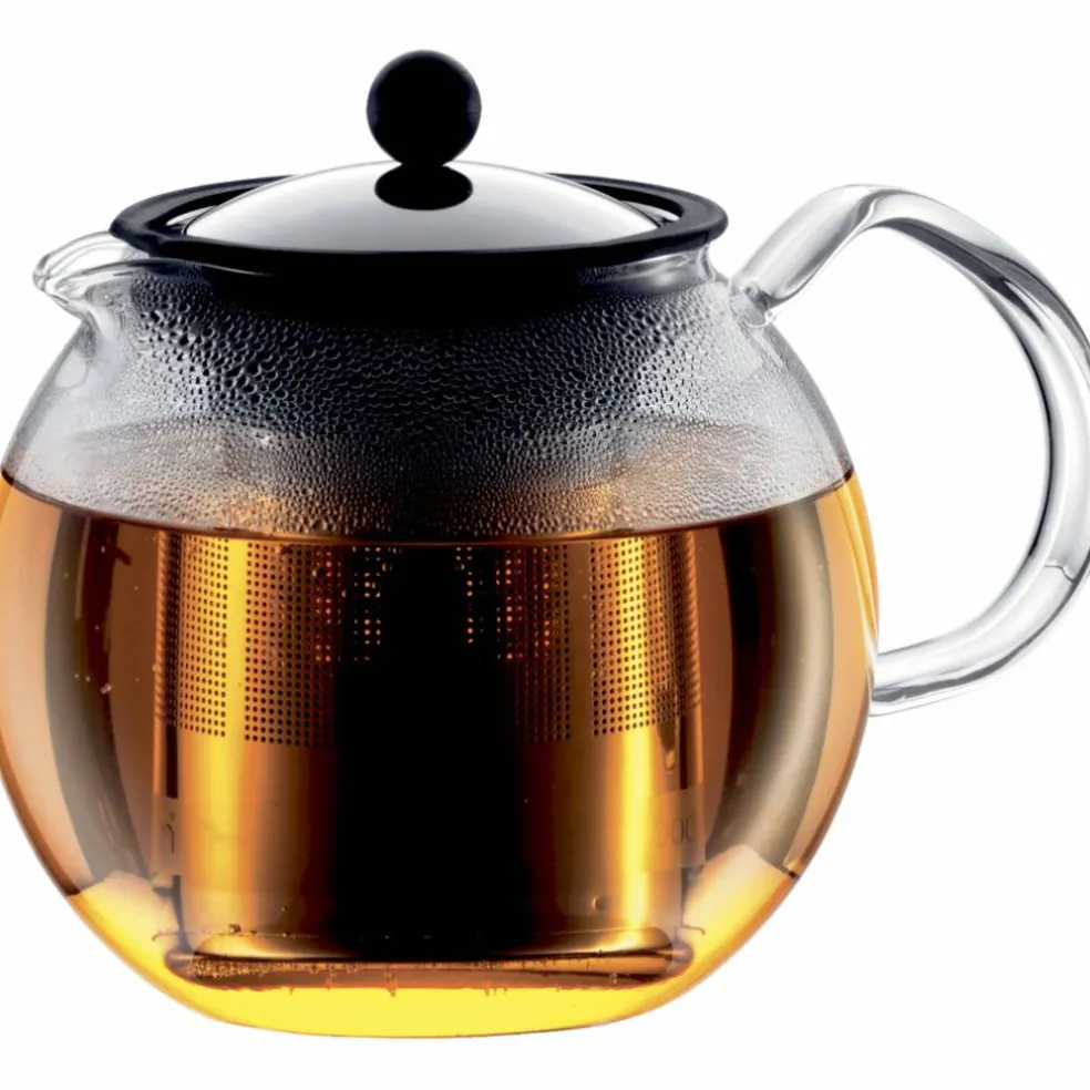ASSAM Tekanna med glashandtag, 1,5 l, Svart