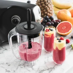 Assistent AKM6230 + mixerkanna & citruspress, black chrome