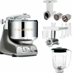 Assistent Original AKM 6230 köksassistent med köttkvarn, skärtillsats och mixerkanna, svart