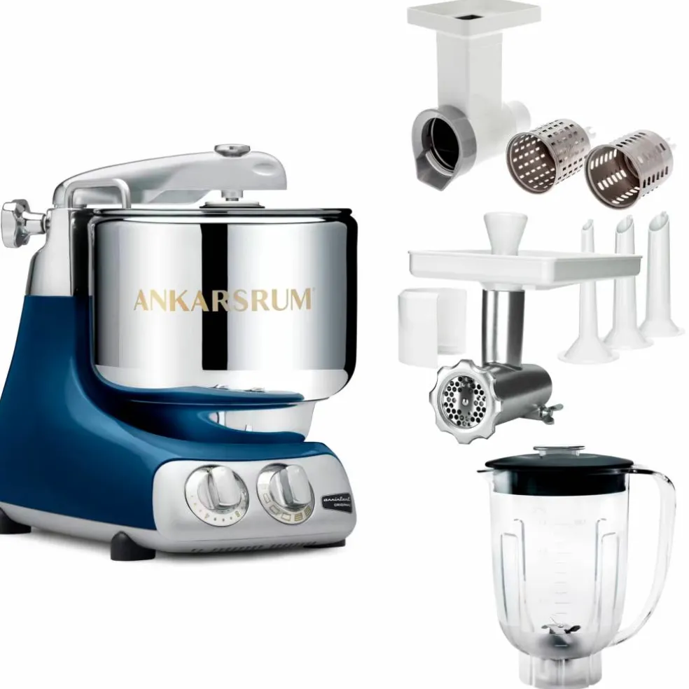 Assistent Original AKM 6230 köksassistent med köttkvarn, skärtillsats och mixerkanna, svart