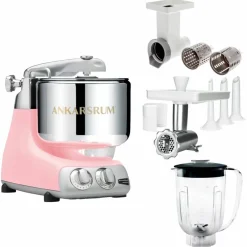 Assistent Original AKM 6230 köksassistent med köttkvarn, skärtillsats och mixerkanna, forest green