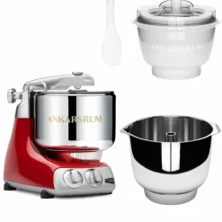 Assistent Original AKM 6230 köksmaskin med glasstillbehör och extra vispskål, jubilee silver
