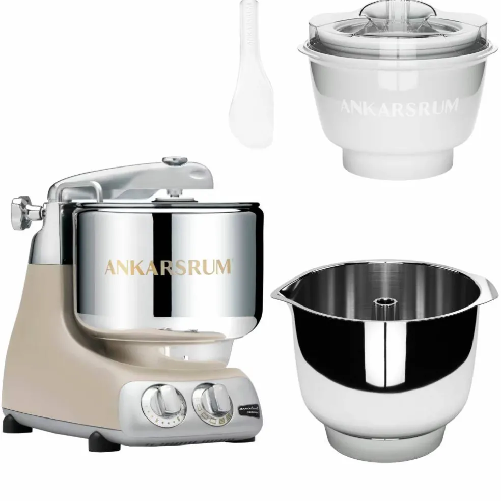 Assistent Original AKM 6230 köksmaskin med glasstillbehör och extra vispskål, mineral white