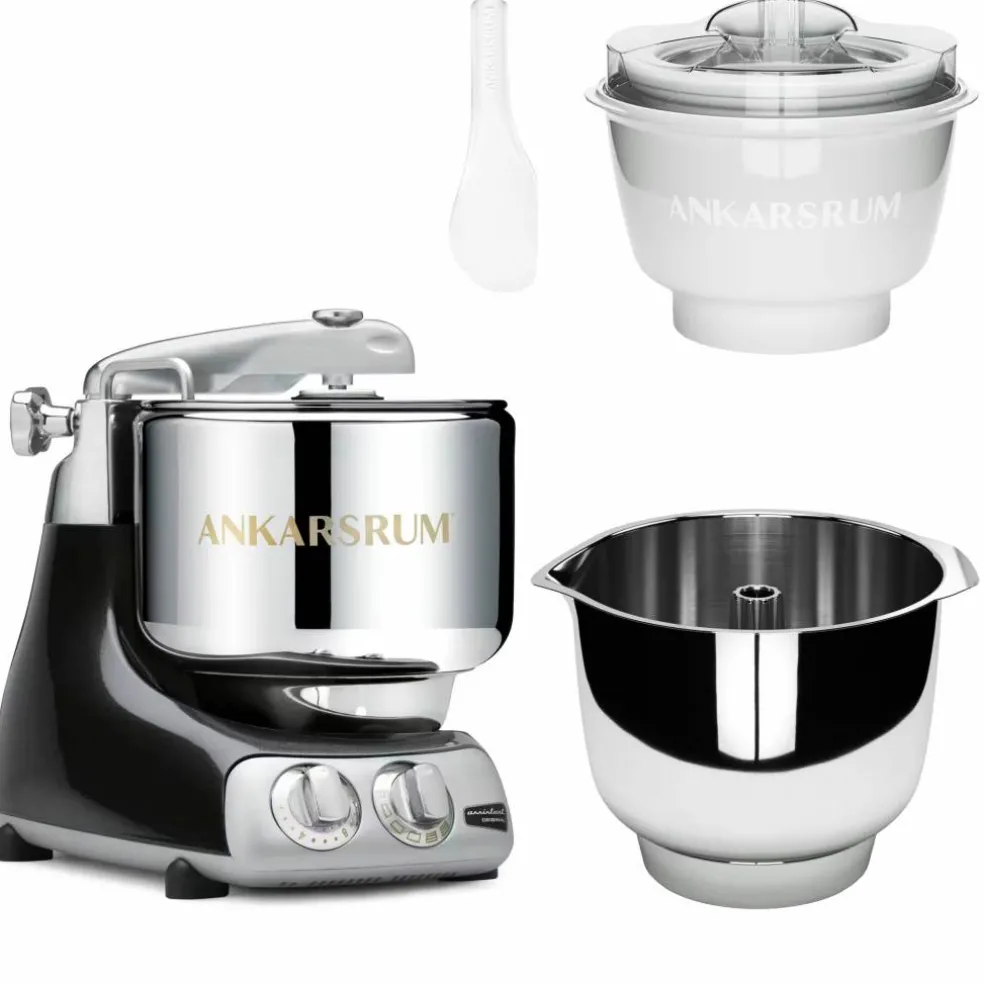 Assistent Original AKM 6230 köksmaskin med glasstillbehör och extra vispskål, light creme