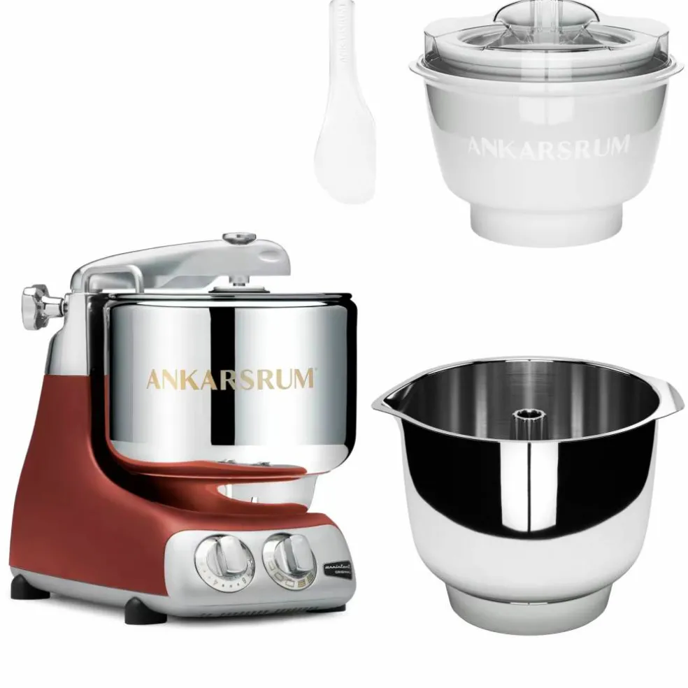Assistent Original AKM 6230 köksmaskin med glasstillbehör och extra vispskål, light creme