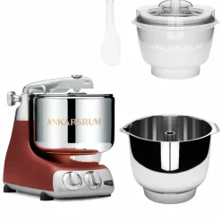 Assistent Original AKM 6230 köksmaskin med glasstillbehör och extra vispskål, coral crush