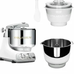 Assistent Original AKM 6230 köksmaskin med glasstillbehör och extra vispskål, svart