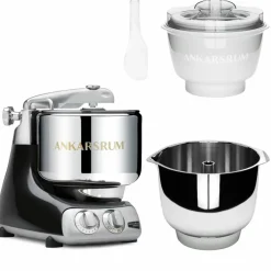 Assistent Original AKM 6230 köksmaskin med glasstillbehör och extra vispskål, ocean blue
