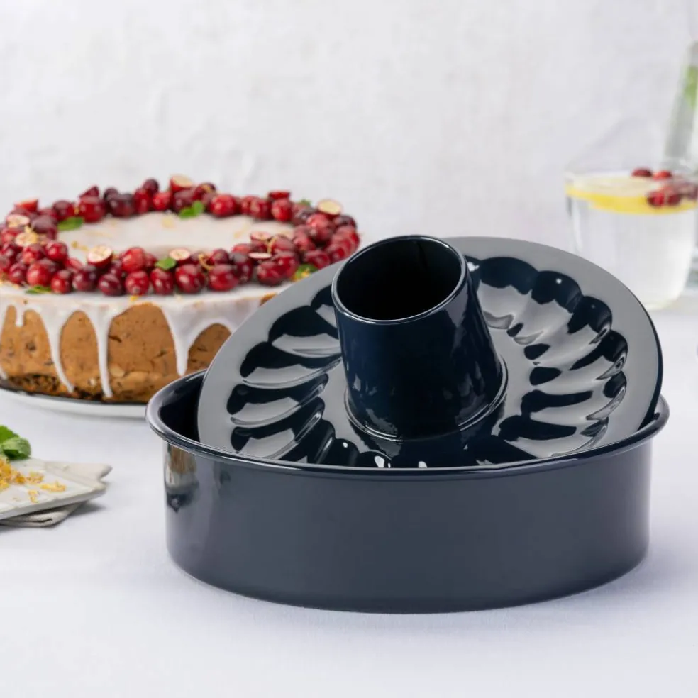 Bakform med avtagbar botten 3 delar 26 cm, mörkblå