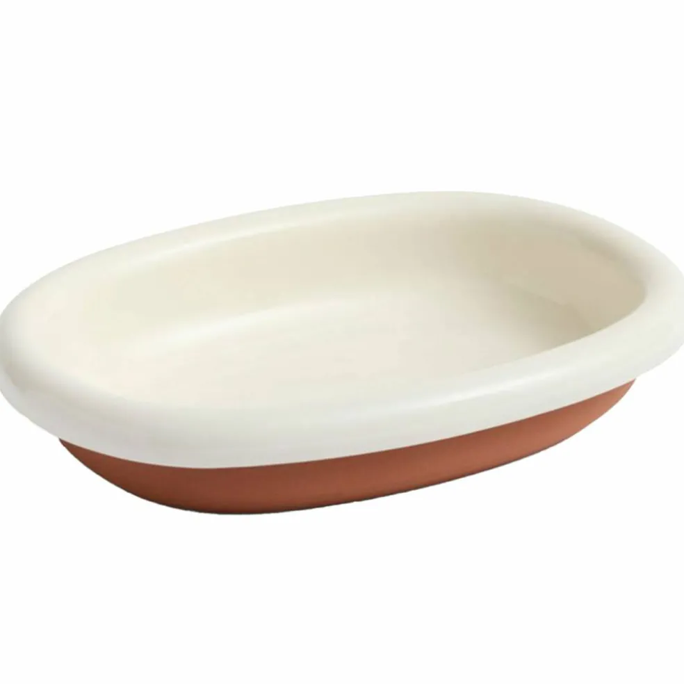Barro oval tallrik small, benvit