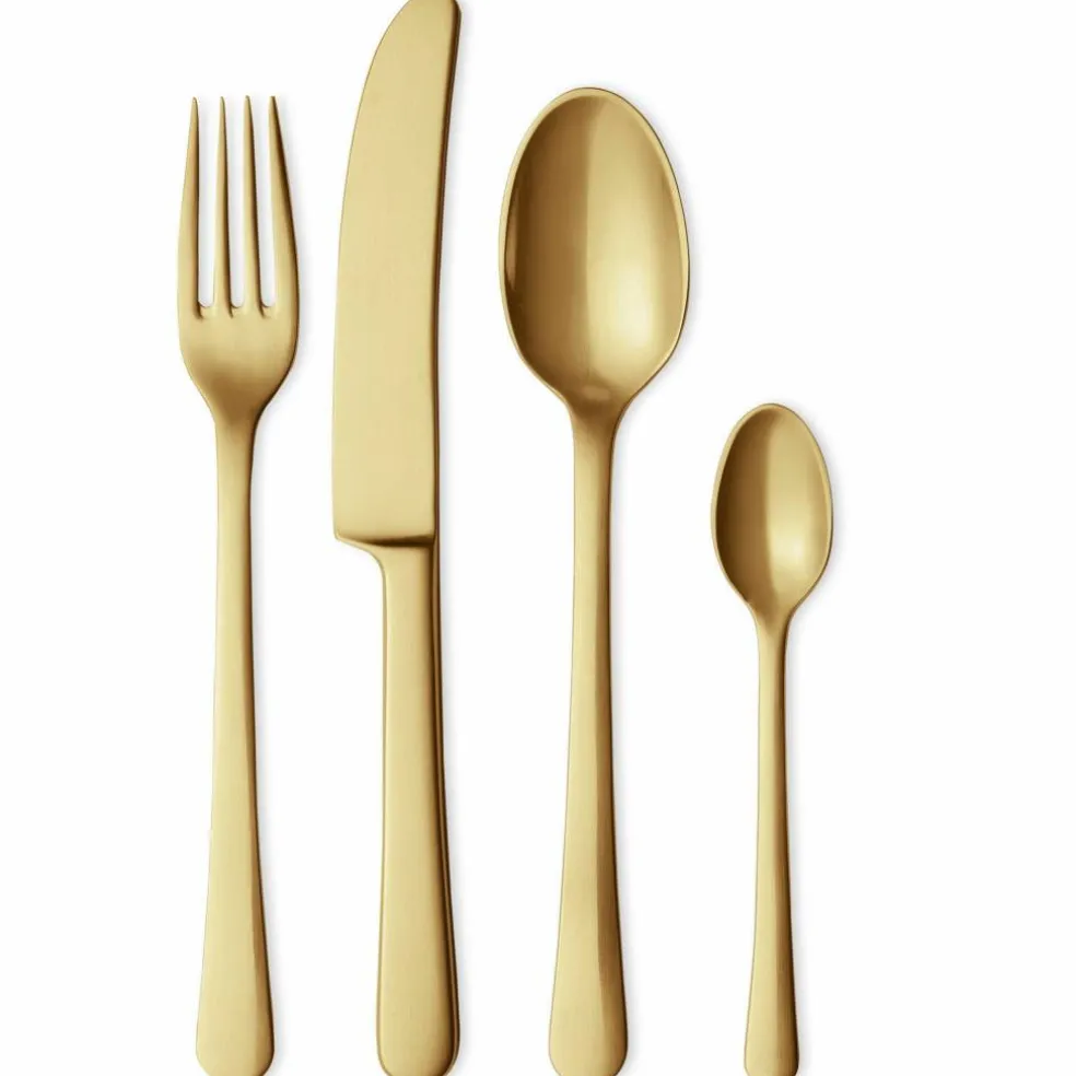 Bestickset, matt guld, 4 st