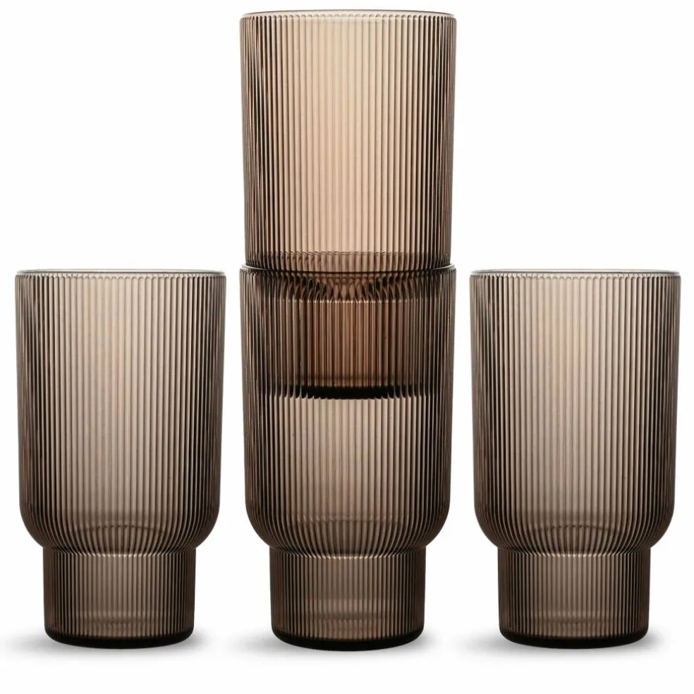 Billi vattenglas 4-pack, brun