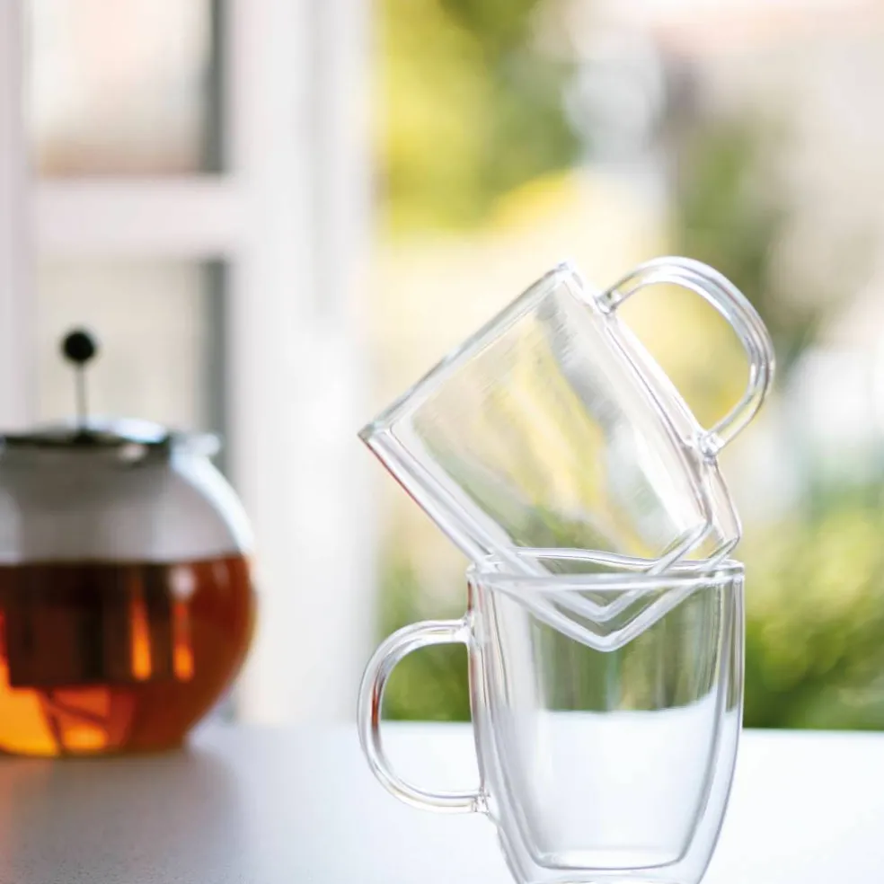 BISTRO Dubbelväggad mugg m. handtag, 2 st. - 0,45 l