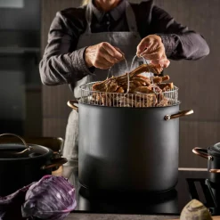Black Copper gryta med ångkorg 18 liter