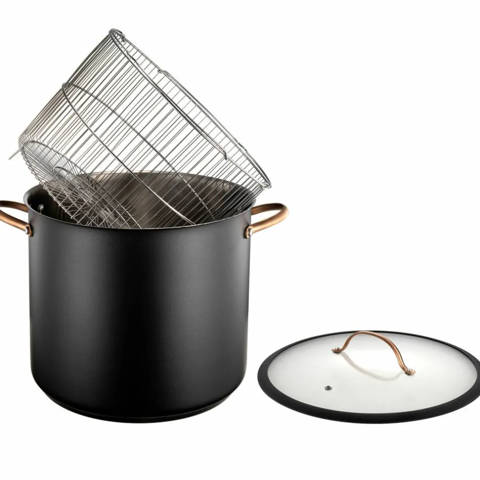 Black Copper gryta med ångkorg 18 liter