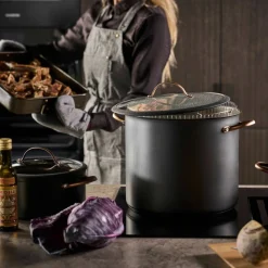 Black Copper gryta med ångkorg 18 liter