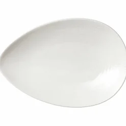 Blå Eld serveringsfat 20 x 29 cm, vit