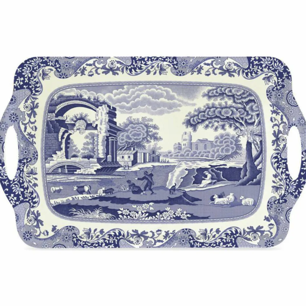 Blue Italian Bricka Stor