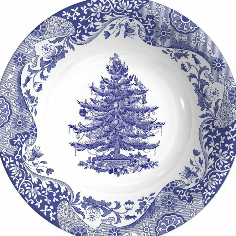 Blue Italian Christmas Tree Skål 20 cm