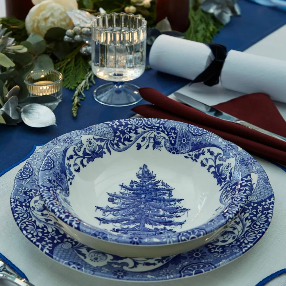 Blue Italian Christmas Tree Skål 20 cm