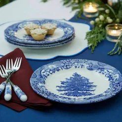 Blue Italian Christmas Tree Tallrik 20 cm