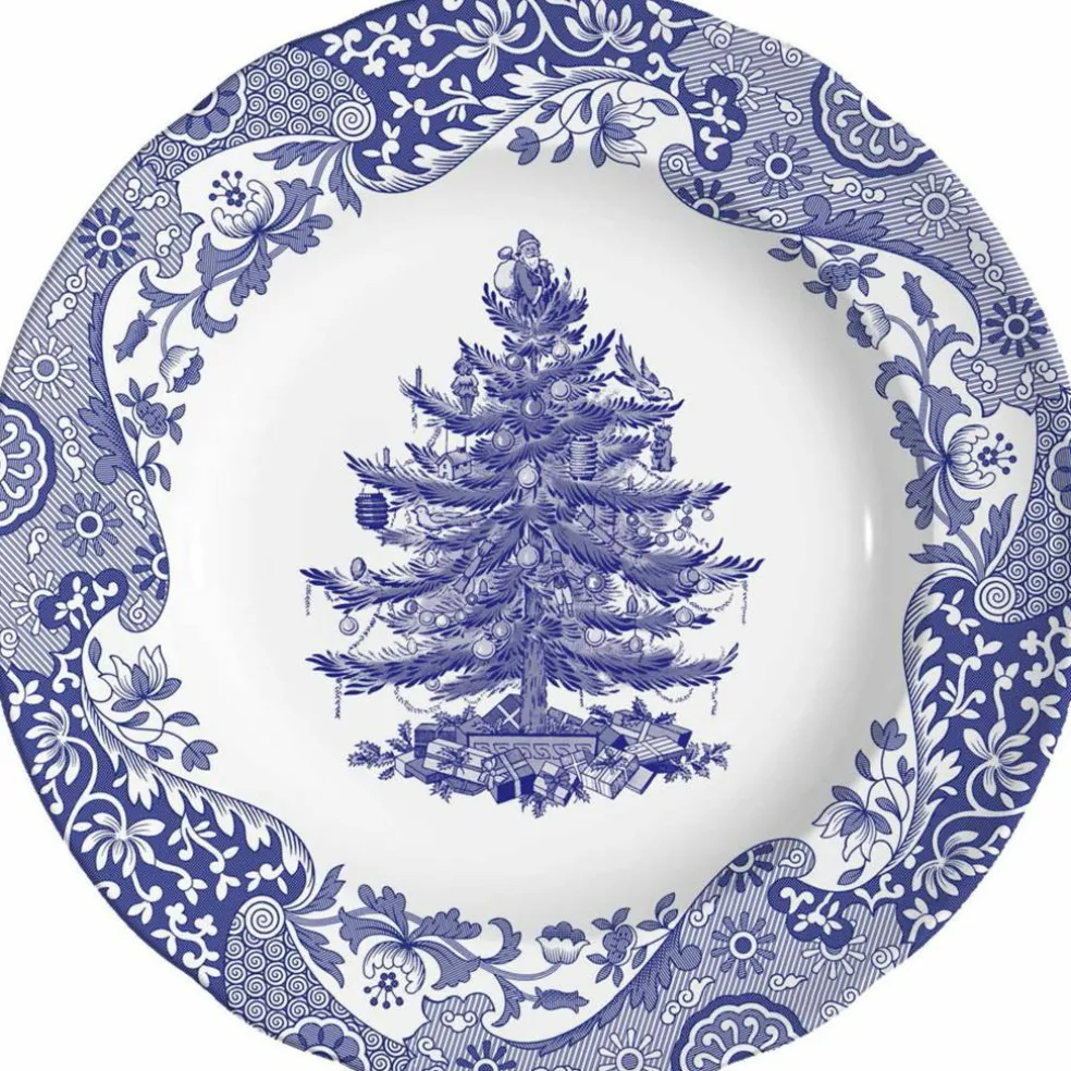 Blue Italian Christmas Tree Tallrik 20 cm