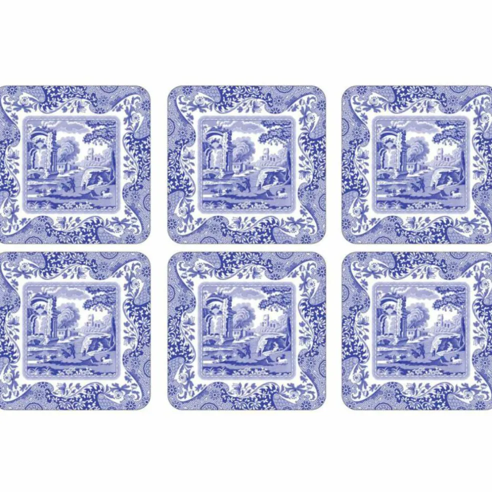 Blue Italian Glasunderlägg 6-pack 10,5 x 10,5 cm
