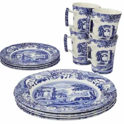 Blue Italian servis 12 delar, blå/vit