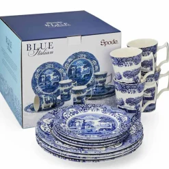 Blue Italian servis 12 delar, blå/vit