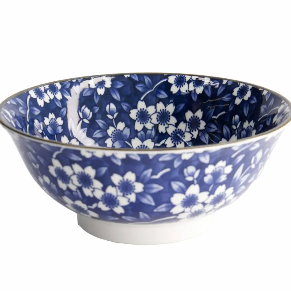 Blue Sakura ramenskål 1000 ml, blå/vit