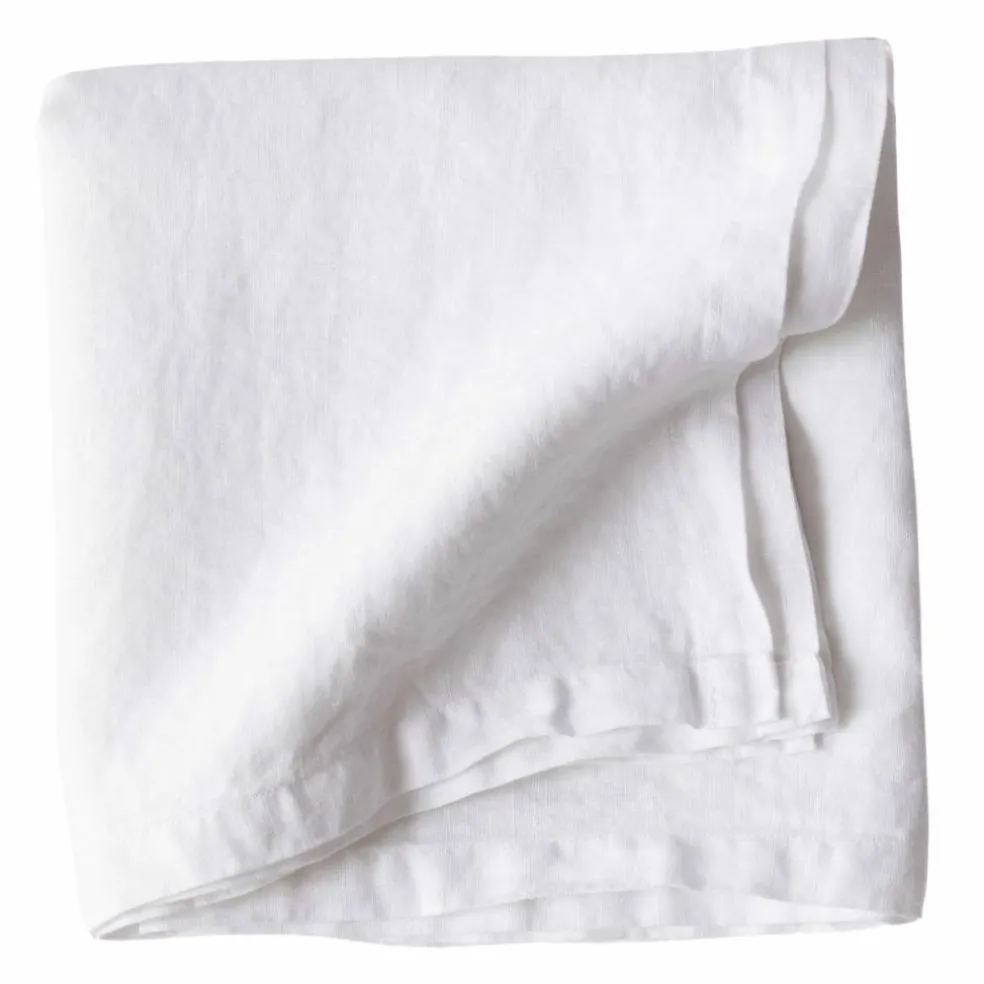 Bordsduk i linne 145x145 cm, bleached white