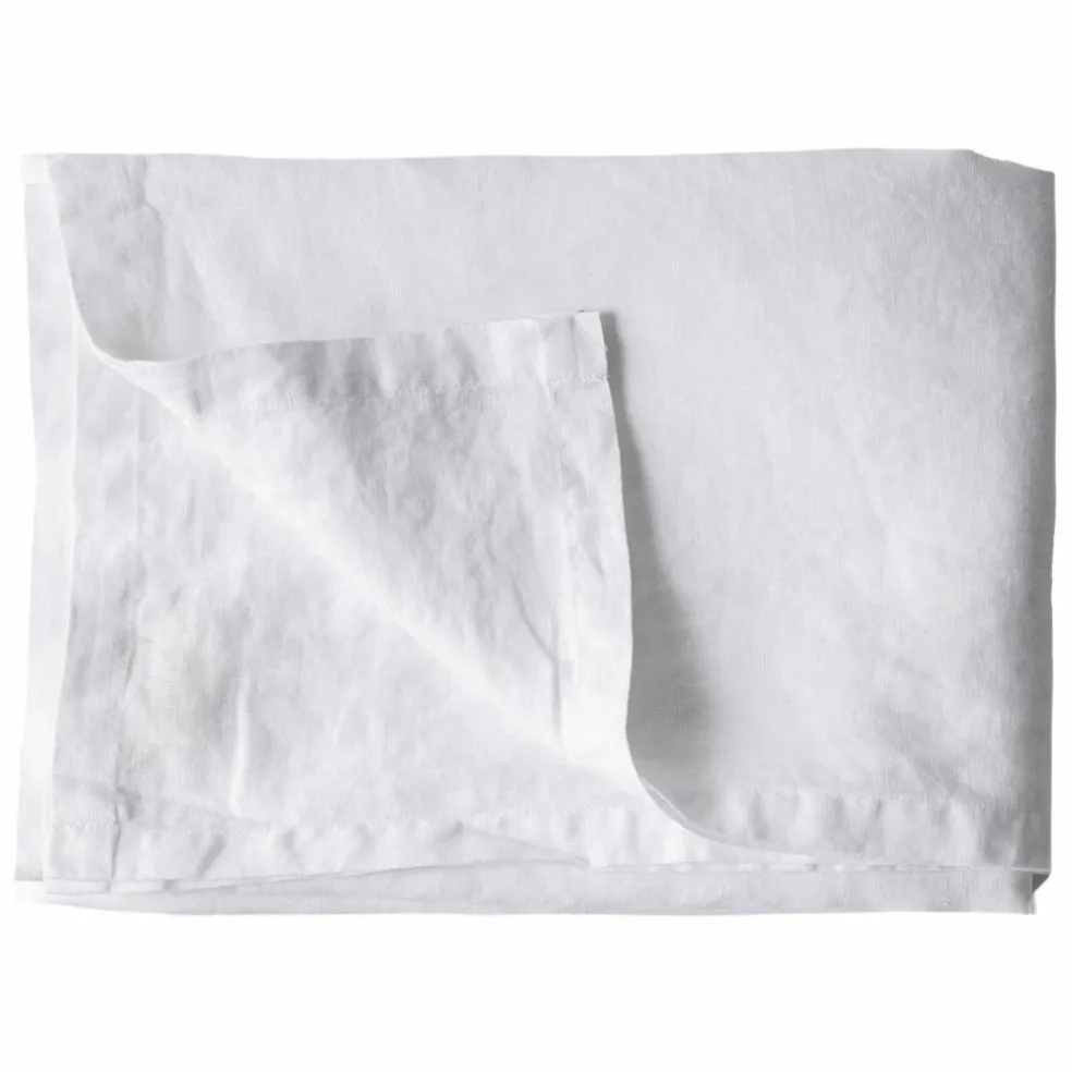 Bordsduk i linne 145x145 cm, bleached white