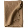 Bordsduk i linne 145x145 cm, hazelnut