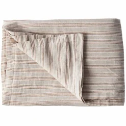 Bordsduk i linne 145x330 cm, hazelnut stripe